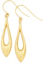 9ct-Gold-Diamond-cut-Marquise-Drop-Earrings Sale