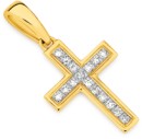 9ct-Gold-Diamond-Small-Cross-Pendant Sale