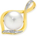 9ct-Gold-Cultured-Freshwater-Pearl-Diamond-Pendant Sale