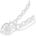 Sterling-Silver-Cubic-Zirconia-19cm-Belcher-Padlock-Bracelet Sale