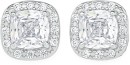 Sterling-Silver-Cushion-Cut-Cubic-Zirconia-Halo-Stud-Earrings Sale