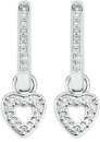 Sterling-Silver-Cubic-Zirconia-Heart-Charm-Huggie-Earrings Sale