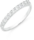 Sterling-Silver-Cubic-Zirconia-Half-Eternity-Ring-Size-O Sale