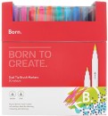 Born-Dual-Tip-Brush-Markers-50-Pack-Assorted Sale