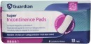 Guardian-Incontinence-Pads-Super-10-Pack Sale
