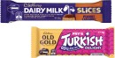 NEW-Cadbury-Old-Gold-Turkish-Delight-or-Peanut-Caramel-Slices-Chocolate-Bar-48g-50g Sale