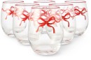 Anko-6-Pack-Bow-Stemless-Glasses Sale