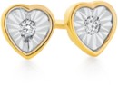 9ct-Gold-Diamond-Heart-Stud-Earrings Sale