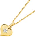 9ct-Gold-Diamond-Puff-Star-in-Heart-Pendant Sale
