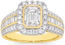 Limited-Edition-Alora-9ct-Gold-2-12-Carats-TW-Lab-Grown-Diamond-Emerald-Cut-Halo-Ring Sale