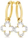 9ct-Gold-Diamond-Clover-Drop-Hoop-Earrings Sale