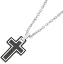 MY-Stainless-Steel-Carbon-Fibre-Cross-Gents-Pendant Sale