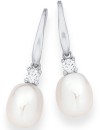Sterling-Silver-Pearl-Cubic-Zirconia-Drop-Earrings Sale