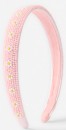 Flower-Bead-Headband-Pink Sale