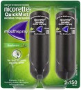 Nicorette-Quit-Smoking-QuickMist-Nicotine-Mouth-Spray-Freshmint-2-x-150-Sprays Sale