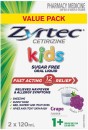 Zyrtec-Kids-Fast-Acting-Allergy-Hayfever-Relief-Grape-Flavour-Oral-Liquid-2-x-120ml Sale