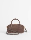 Genuine-Suede-Bowler-Crossbody-Bag-Chocolate Sale