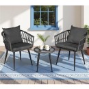 Gardeon-3PC-Outdoor-Bistro-Set-Patio-Furniture-Grey Sale
