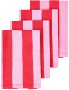 4-Pack-Pink-Red-Stripe-Napkins Sale