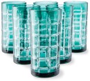 6-Green-Tartan-Highball-Glasses Sale