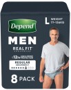 Depend-Real-Fit-Continence-Underwear-for-Men-Size-L-8-Pack Sale