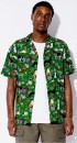 Kenji-Short-Sleeve-Printed-Viscose-Christmas-Shirt-Green Sale