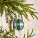 Christmas-Carnival-Stripe-Teal-Light-Blue-Christmas-Bauble-by-Pillow-Talk Sale