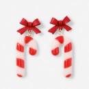 Christmas-Candy-Cane-Earrings-Red Sale