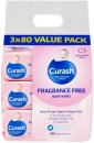 Curash-Baby-Wipes-Fragrance-Free-3-x-80-Pack Sale