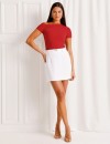 Tokito-Asymmetric-Off-Shoulder-Tee-Ruby Sale