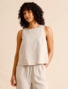 Piper-European-Linen-Square-Neck-Top-Oatmeal Sale