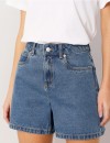 Grab-Organic-Cotton-Blend-A-Line-Denim-Short-Blue Sale