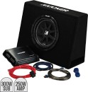 Kicker-10-Subwoofer-in-Slim-Enclosure-Plus-Amplifier-Wiring-Kit Sale