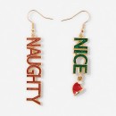 Christmas-Naughty-Nice-Earrings-Green-Red-and-Gold-Tone Sale