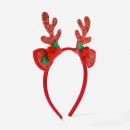 Christmas-Glitter-Reindeer-Headband-Red-and-Green Sale