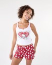 Hello-Kitty-License-Sleeveless-Rib-Lace-Trim-Tank-and-Shorts-Pyjama-Set Sale