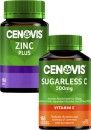 Cenovis-Sugarless-C-500mg-Chewable-Tablets-160-Pack-or-Zinc-Plus-Tablets-150-Pack Sale