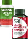 Cenovis-Turmeric-3100-Capsules-80-Pack-or-Natures-Own-Calcium-Magnesium-Vitamin-D3-Tablets-120-Pack Sale