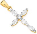 Alora-9ct-Gold-12-Carat-TW-Lab-Grown-Diamond-Cross-Pendant Sale