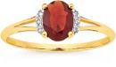 9ct-Gold-Garnet-Diamond-Ring Sale