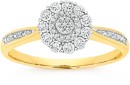 9ct-Two-Tone-Gold-Diamond-Round-Cluster-Ring Sale