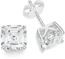 Sterling-Silver-Cubic-Zirconia-Octagonal-Step-Stud-Earrings Sale