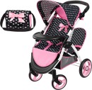 Bayer-Twin-Star-Pram-Pink-Black-With-Pink-Bow Sale