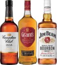 Canadian-Club-Original-Whisky-Grants-Scotch-Whisky-or-Jim-Beam-White-Label-Bourbon-1-Litre Sale