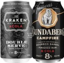 Kraken-Spiced-Rum-Cola-Double-Serve-8-or-Bundaberg-Campfire-Rum-Cola-8-4-Pack Sale
