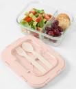 Glass-Bento-Lunch-Box-with-Cutlery-Mocha Sale