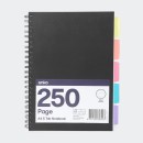 A4-250-Page-5-Tab-Notebook-Black Sale