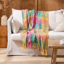 Peru-Check-Throw-Fuschia Sale