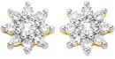 9ct-Gold-Diamond-Flower-Stud-Earrings Sale