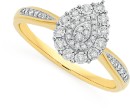 9ct-Two-Tone-Gold-Diamond-Pear-Ring Sale